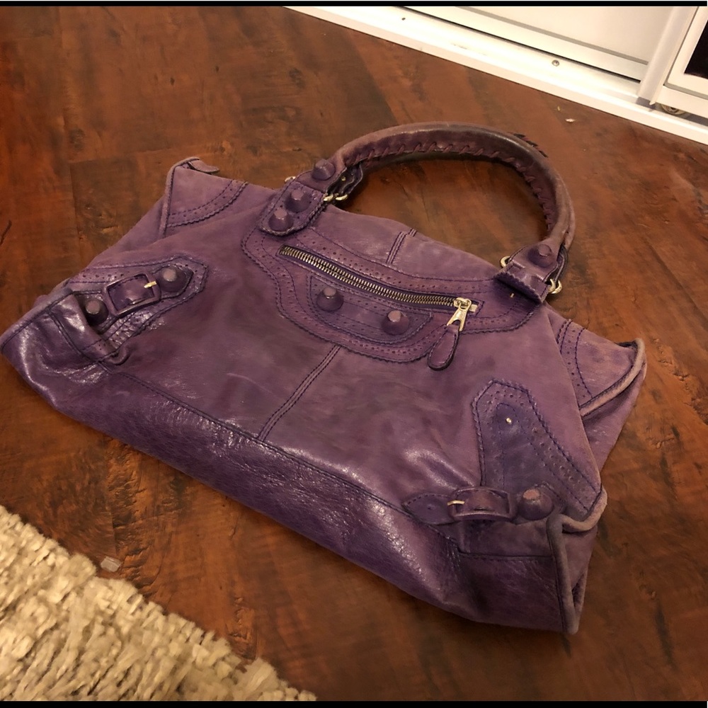 Dark Purple Large Balenciega Handbag